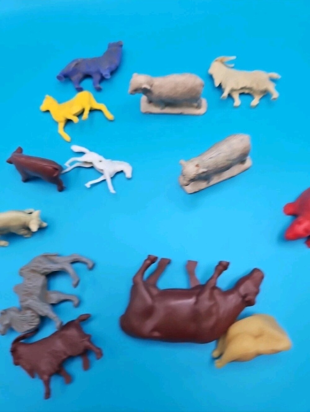 Lot Of 12 Vintage Plastic Farm/wild Animals
